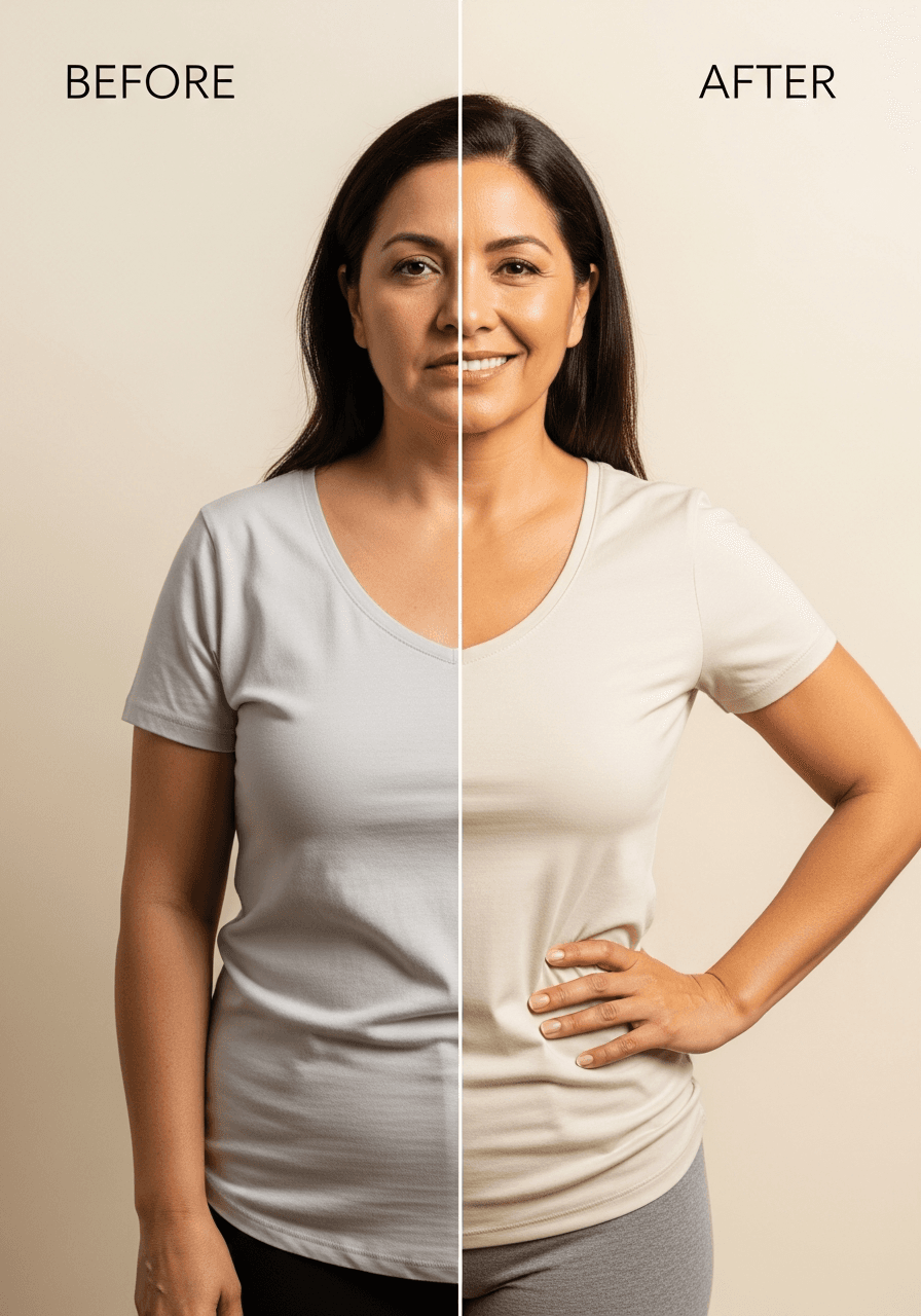 Real user transformation 1 — before and after