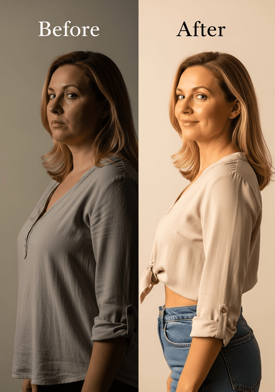 Real user transformation 2 — before and after